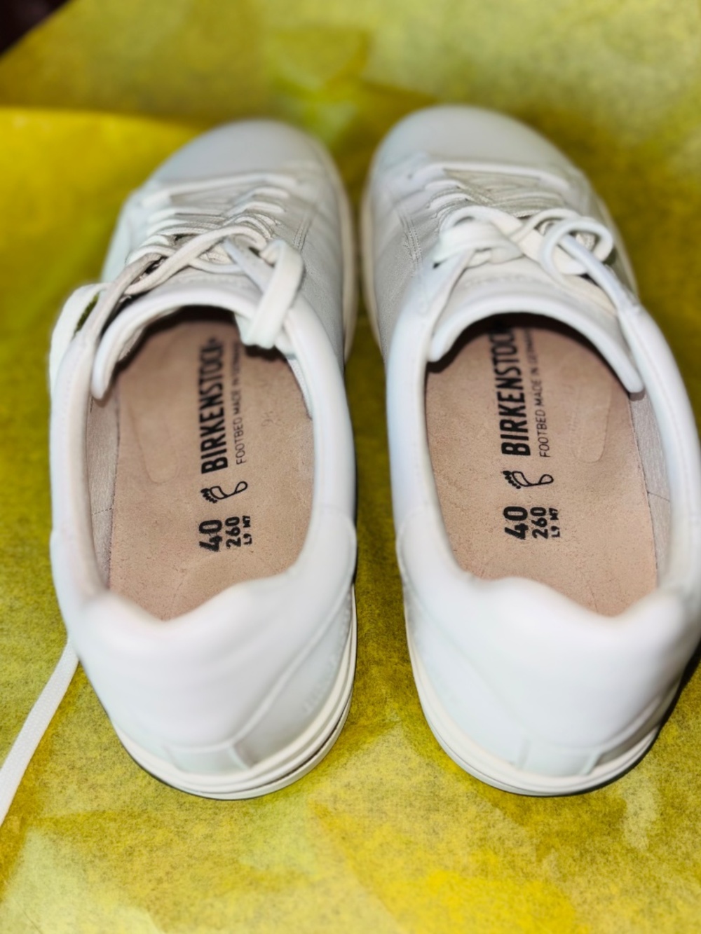 New Birkenstock BEND White Leather & Cork Sneakers Paid $165.00 40 (9-9.5 Wmn) - Picture 9 of 16